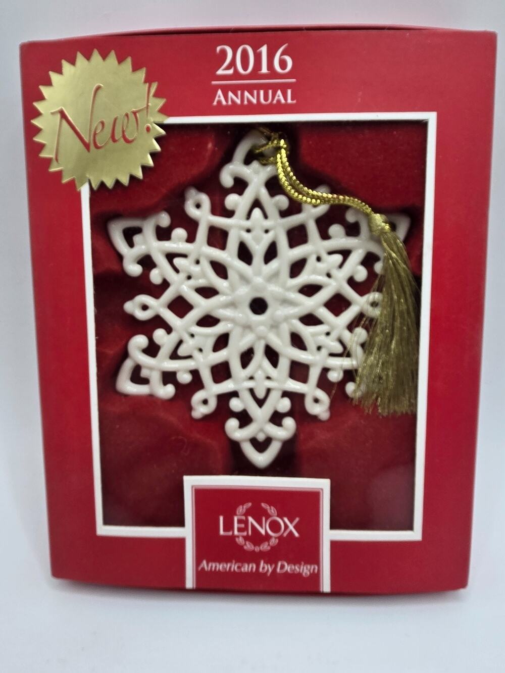 Vintage Lenox 2016 Annual Snow Fantasies Snowflake Ornament Porcelain Pierced